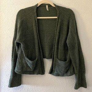 Green Fuzzy Cardigan